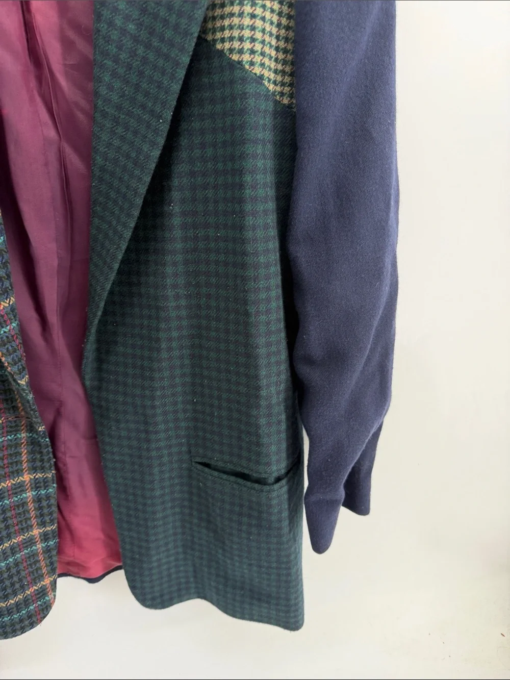 Vintage Melbourne Country wool blend multi plaid houndstooth oversized blazer L